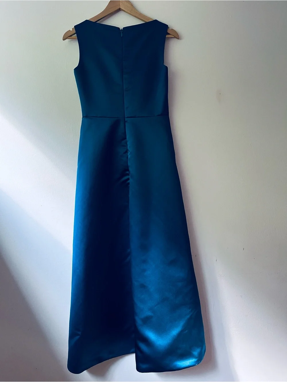 Satin Formal Gown, Sleeveless A-Line, Girls, Size 14,Teal